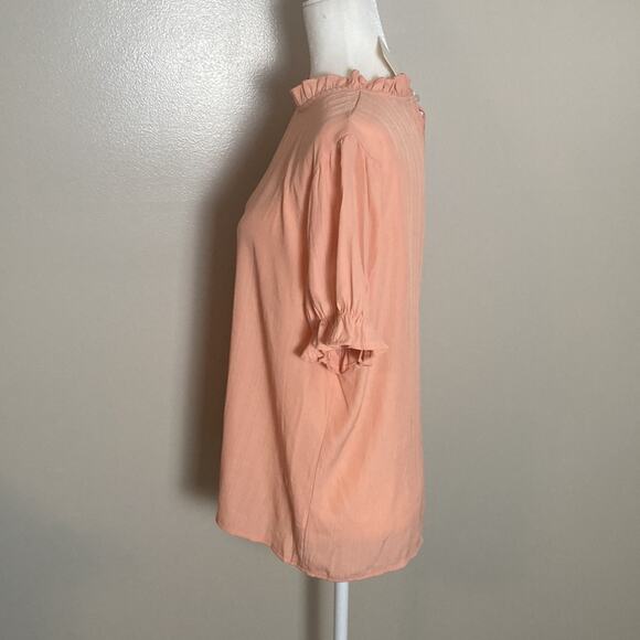 NWT Cinnie Peach Ruffle Top Sz Large - Picture 6 of 12
